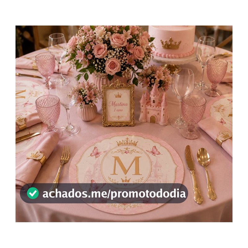 Sousplat de Papel Personalizado 30 cm Realeza Encantada - Fazemos todos os Temas - Papel Offset 180g