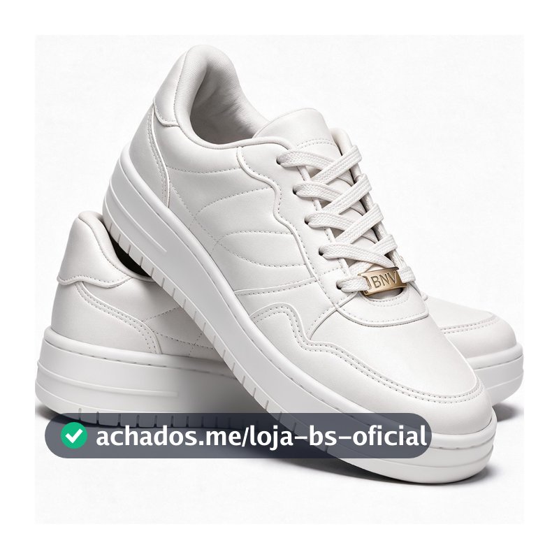 Tênis Feminino Plataforma Casual Benévola Branco Preto Macio Sapatenis Confortável Estiloso Leve