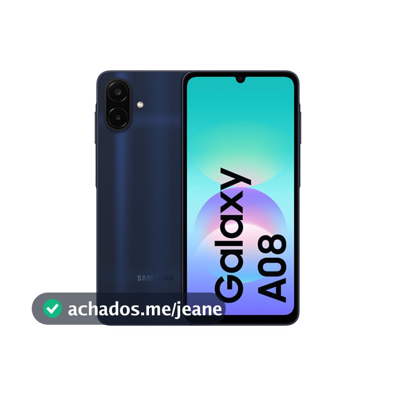Celular Samsung Galaxy A08 128GB, 4GB RAM, Bateria de 6.000mAh, Câmera de 50MP, Tela de 6,7", IP64
