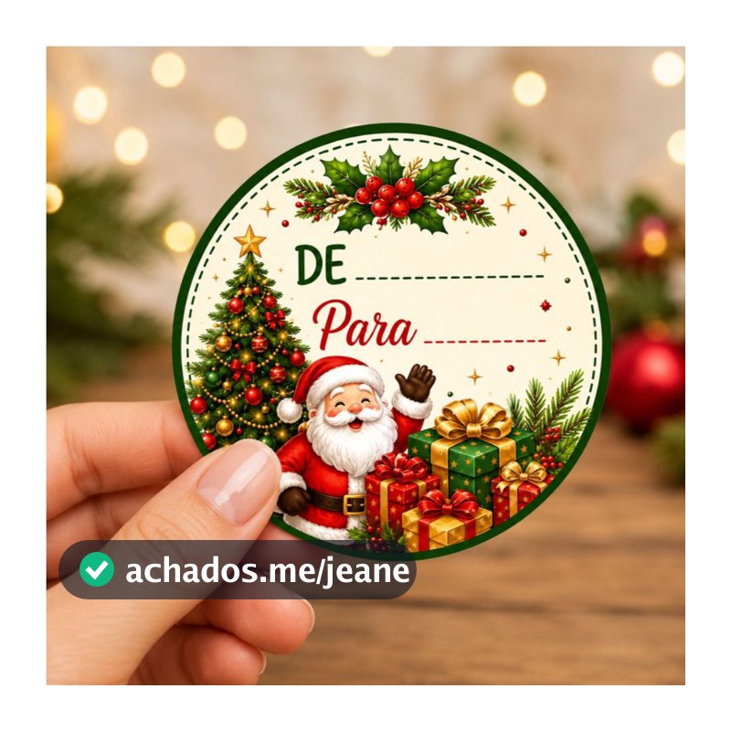 Adesivo De Para Natal Papai Noel para Presentes Embalagens e Lembrancinhas