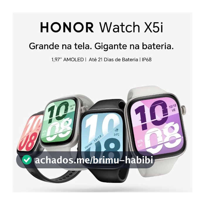 Relógio Smartwatch Honor watch X5i Tela Amoled 1.97 Com Bluetooth Bateria 420 mAh Original