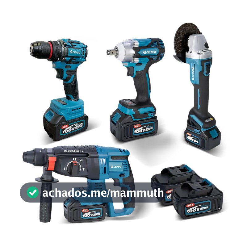 Brushless Ferramentas Multifunções 4 Em 1 Bateria 68v Martelete Parafusadeira Chave Pneumatica Esmerilhadeira