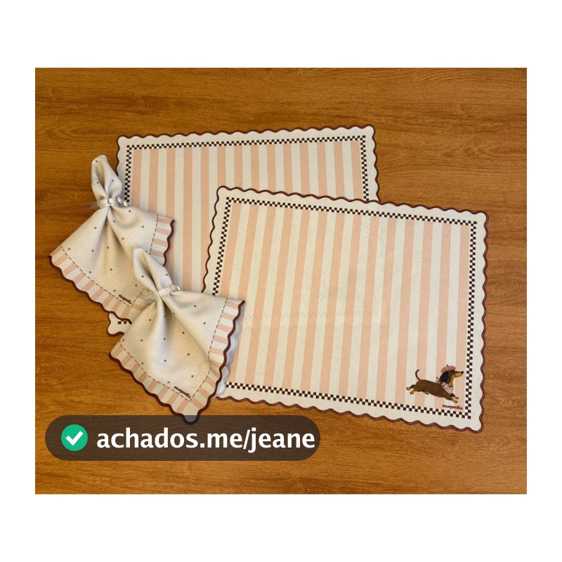 Kit Mesa Posta Luxo 2 Jogos Americanos Impermeáveis + 2 Guardanapos Petit Hot Dog Oferta