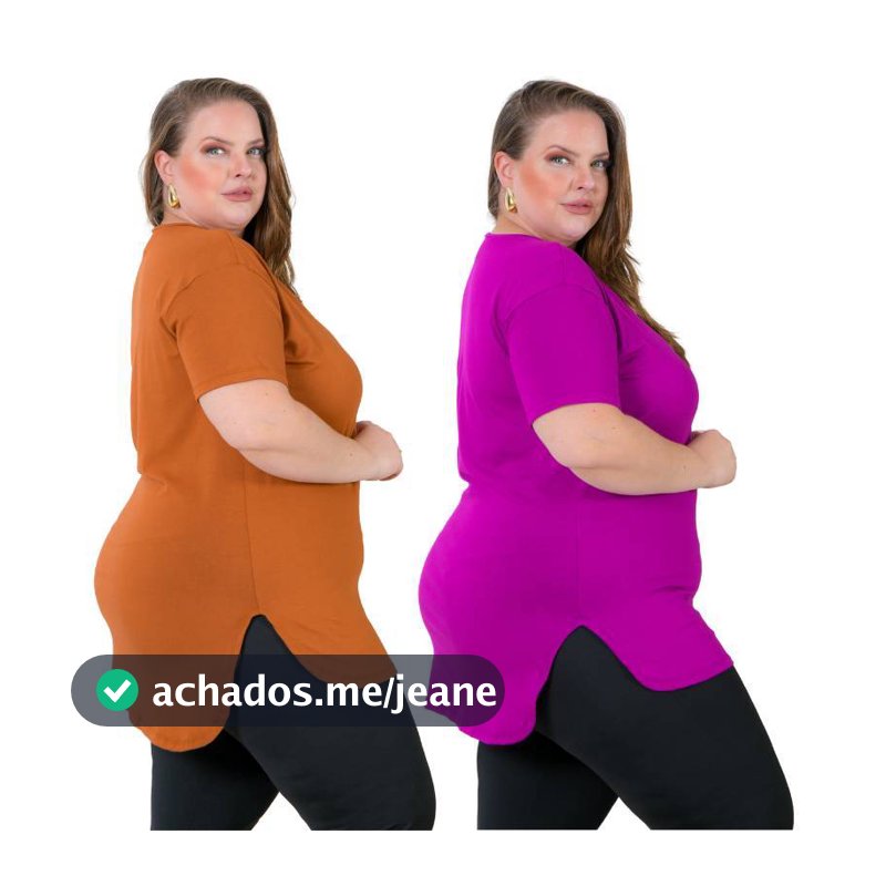 Kit com 2 blusas femininas cores sortidas plus size moda fitness
