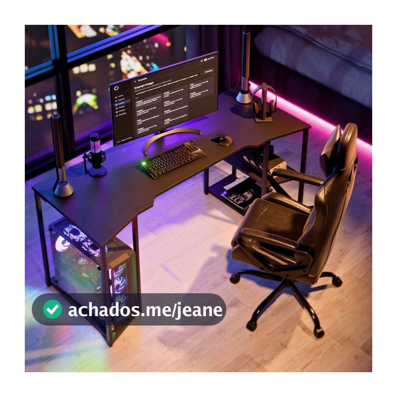 Escrivaninha Gamer APEX 160cm com Nicho para CPU Prateleiras Mesa  Computador Home Office Industrial