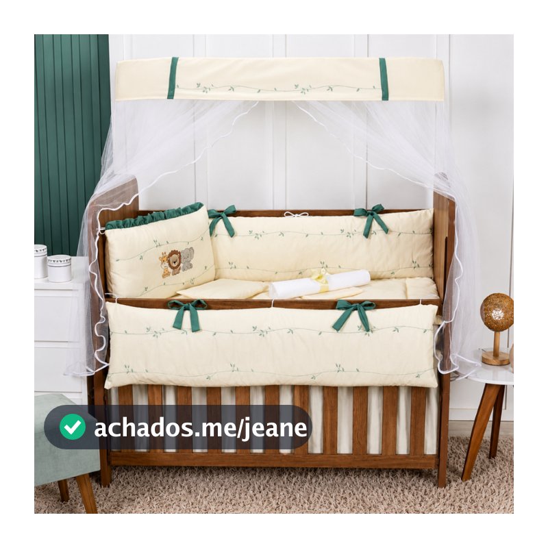 Kit Berço Americano 10 Peças Bordado 100% Algodão Menina Menino Várias Estampas Enxoval Maternidade