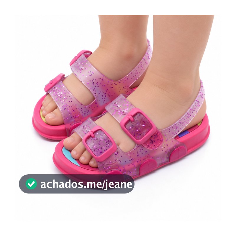 Sandália Infantil Menina Papete Plugt Confortável Play Glitter Calce Fácil Volta ás Aulas Férias Verão Escola