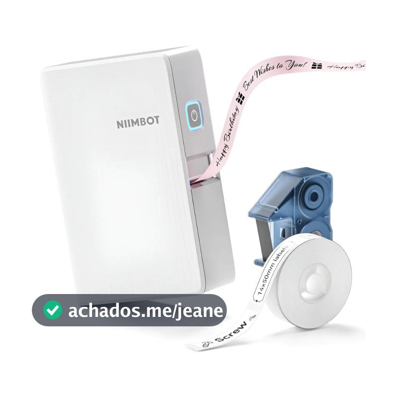 Impressora Etiqueta Niimbot N1 Bluetooth Termica+1 Rolo Escritorio 14x50mm( Aplicação Fitas de Cetim)