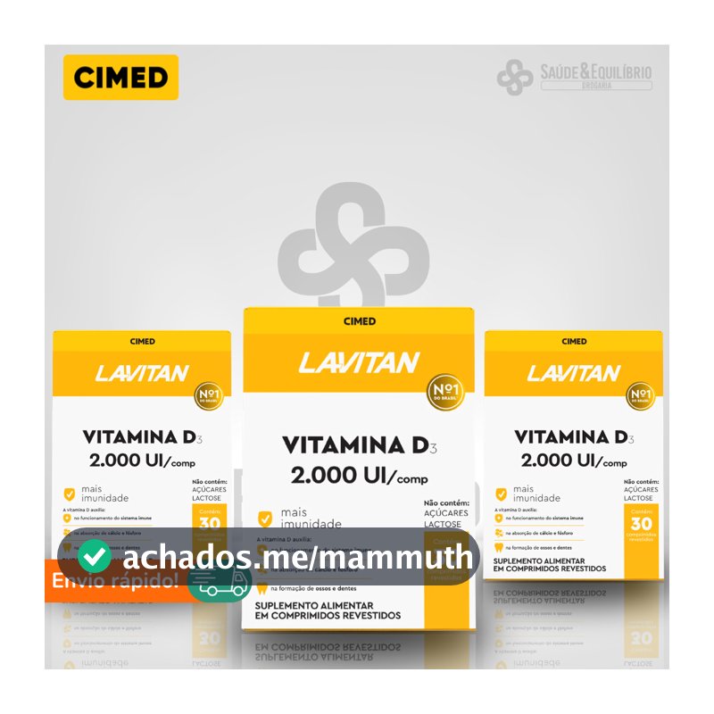 Lavitan Vitamina D 3 2000UI 30 Comprimidos Revestidos Colecalciferol Adulto Idoso Sem Açúcar Lactose