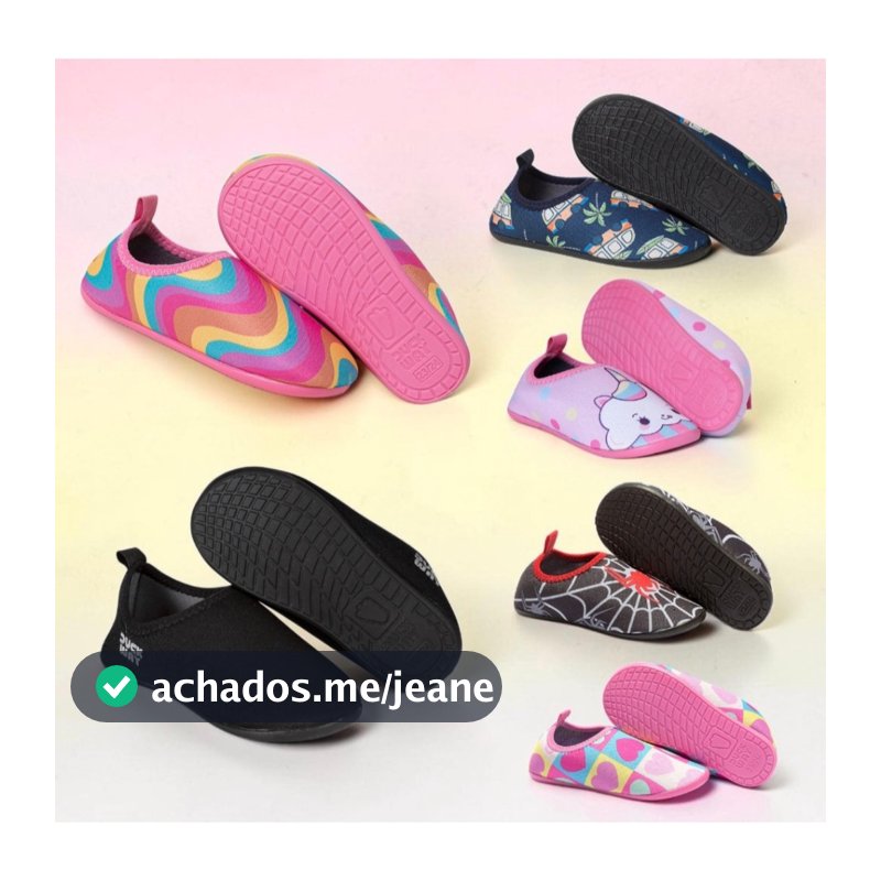SAPATILHA NEOPRENE ANTIDERRAPANTE INFANTIL CALCE FACIL PRAIA PISCINA NATACAO PARQUE AQUATICA UNISSEX