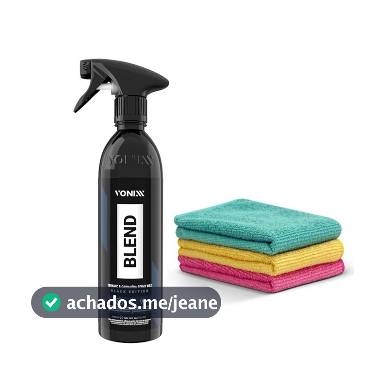 Kit Cera Blend Spray Black Vonixx Vitrificadora + 3 Toalhas microfibra