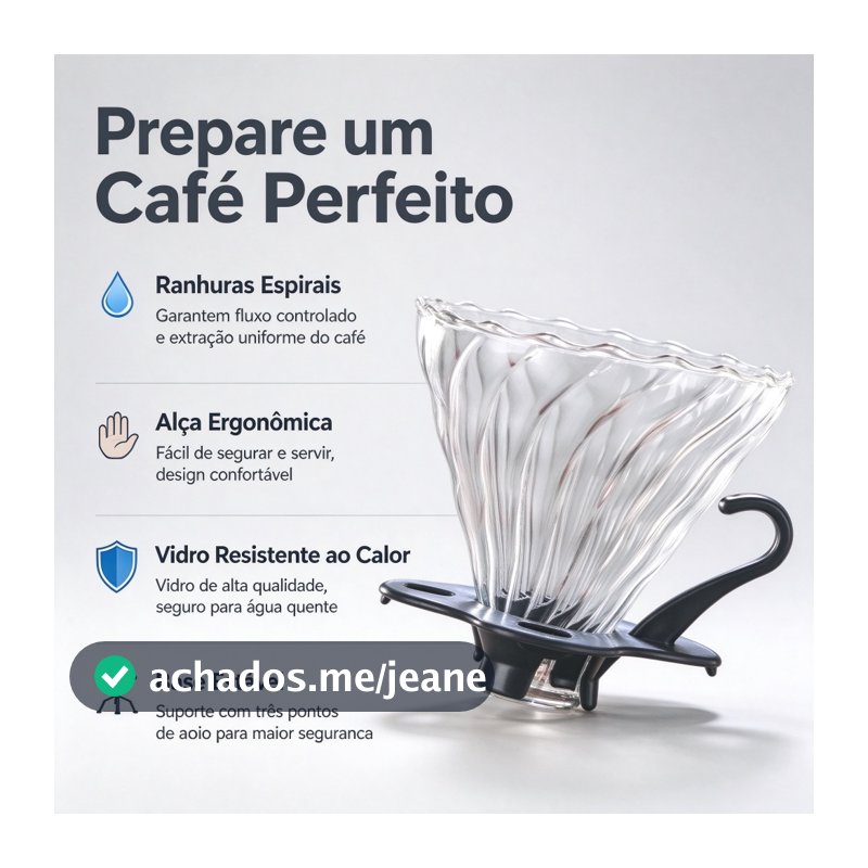 Suporte Porta Filtro De Café Vidro Coador Permanente
