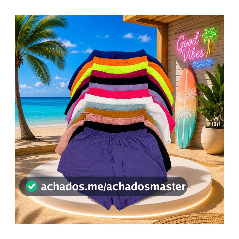 KIT 5 SHORTS FEMININO TACTEL ACADEMIA CAMINHADA CORRIDA PRAIA FITNESS VERÃO