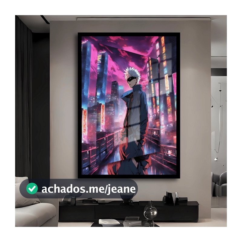 Quadro Decorativo Grande Satoru Gojo Jujutsu Kaisen Sala Quarto Escritório