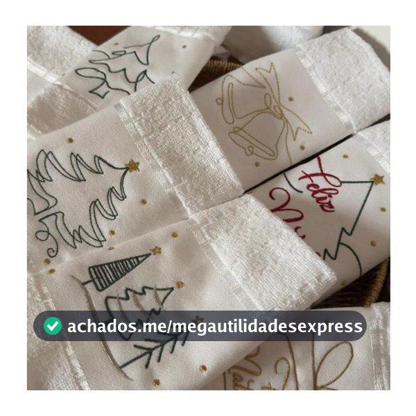 TOALHA NATALINA DE LAVABO COM DESENHO DE NATAL 30X45