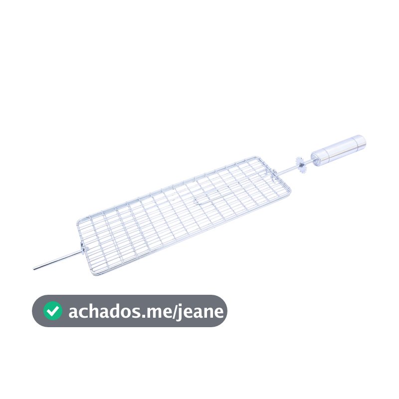 ESPETO GRELHA PARA CHURRASQUEIRA GIRATORIA MODELO RETO PARA ASSAR BIFES E AMBURGUES