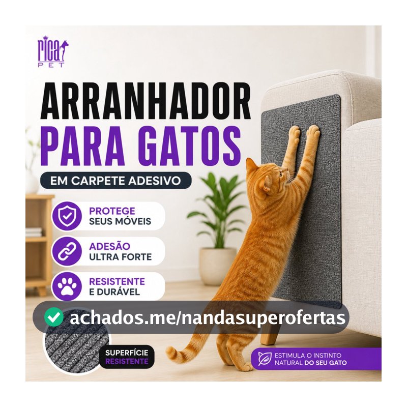 Arranhador Adesivo E Protetor De Sofá Cama Móveis Para Gatos Carpete Premium