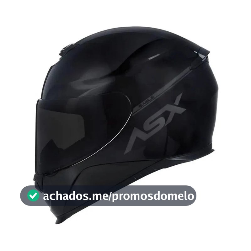 Capacete Asx Eagle Solid Preto Brilhante Leve Envio Dia Novo Uso Urbano