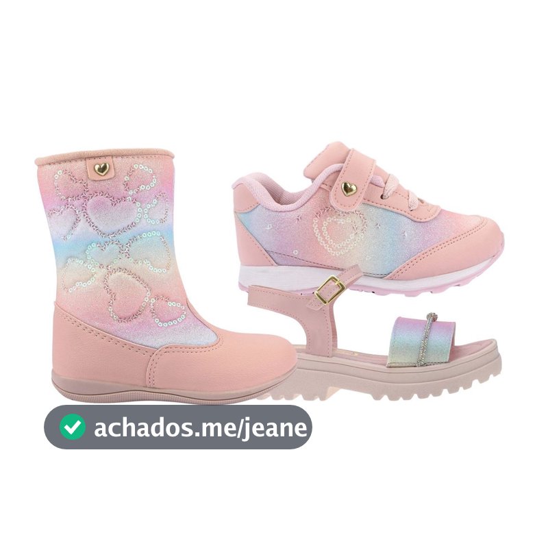 Tenis Infantil Menina Bota Infantil Menina Sandalia Infantil Menina Kit 3 Pares Lindo 28 ao 34 Lindo