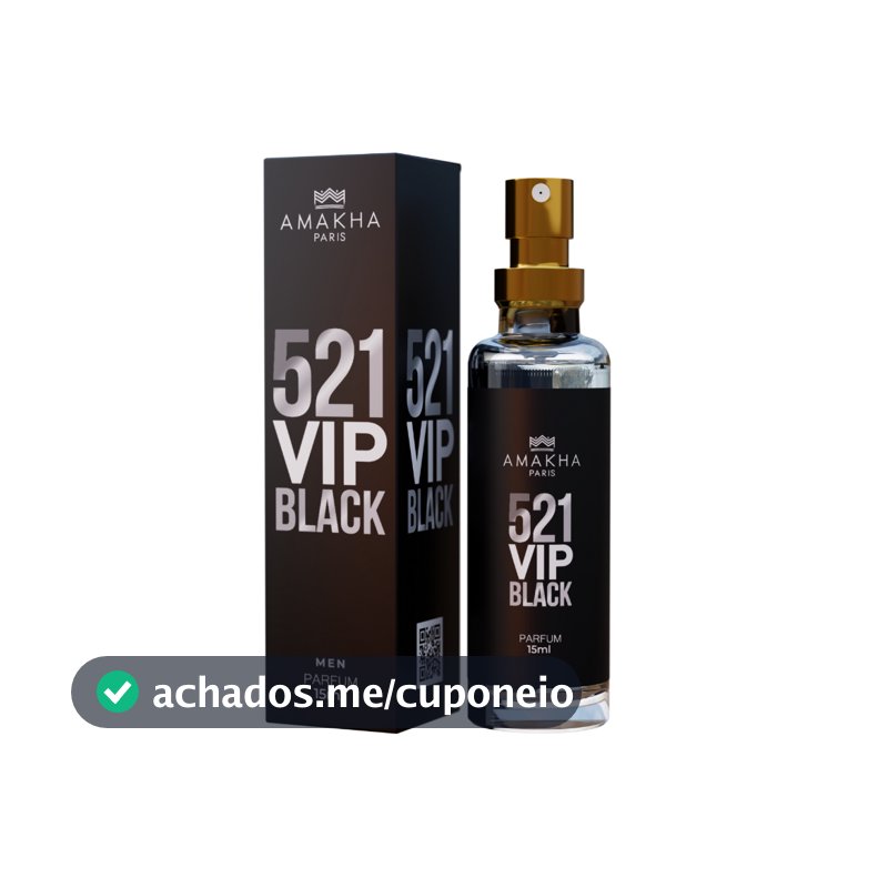 Perfume Masculino 521 Vip Black Deo Colônia 15ml - Alta Fixação Perfume de bolsa