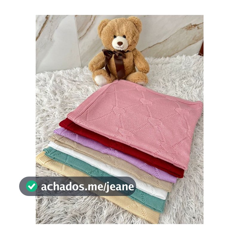 Cobertor Manta Tricot Bebê Coração Saída de Maternidade Luxo Recém Nascido Menina Menino