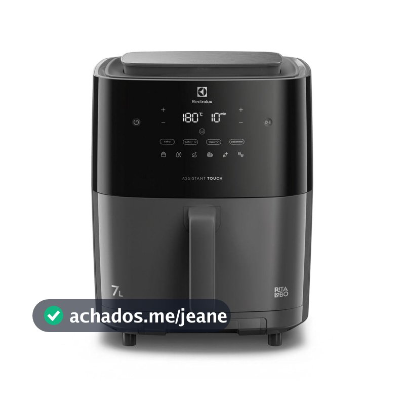 Air Fryer Electrolux por Rita Lobo 7L Digital Cinza Expert c/ Vapor e Autolimpeza 1700W (EAF180)