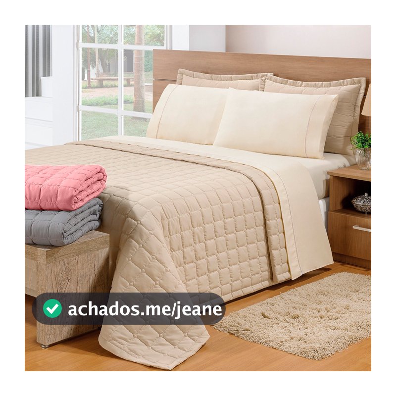 Kit Cobre Leito Colcha Solteiro Casal Queen King 3 e 2 Peças Matelado Dupla Face Berlim