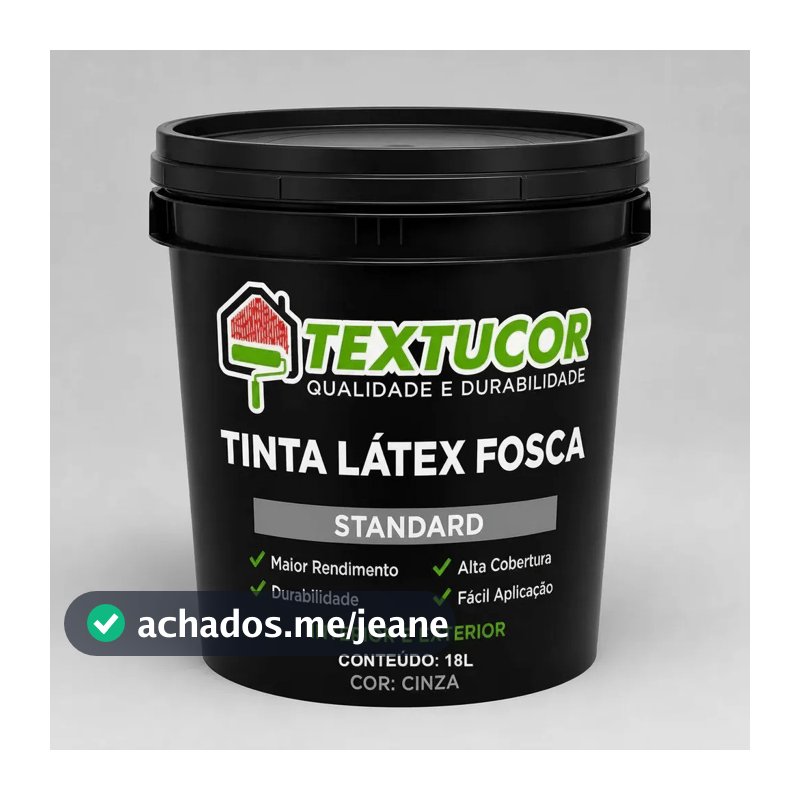 Tinta Acrílica Látex Fosca 18l Cinza Uso Interno E Externo