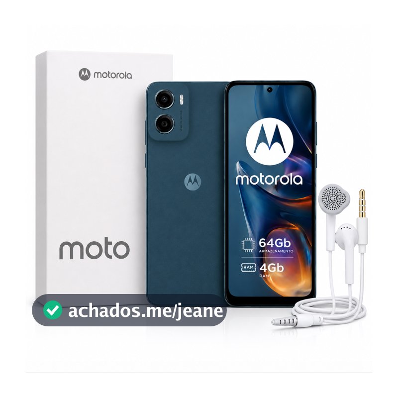 Kit Smartphone Moto E15 - G06- 64GB 4GB RAM Tela Grande Bateria 5000mAh Dual Chip + Fone de Ouvido