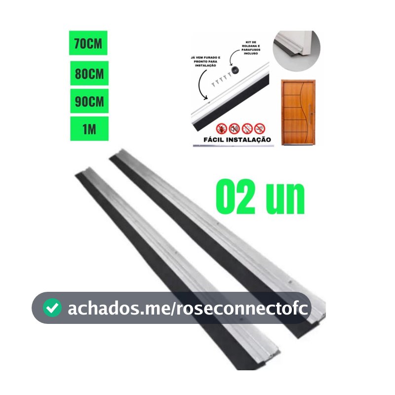 Kit 2 Veda Porta Rodo Vedante Protetor de Porta Alumínio