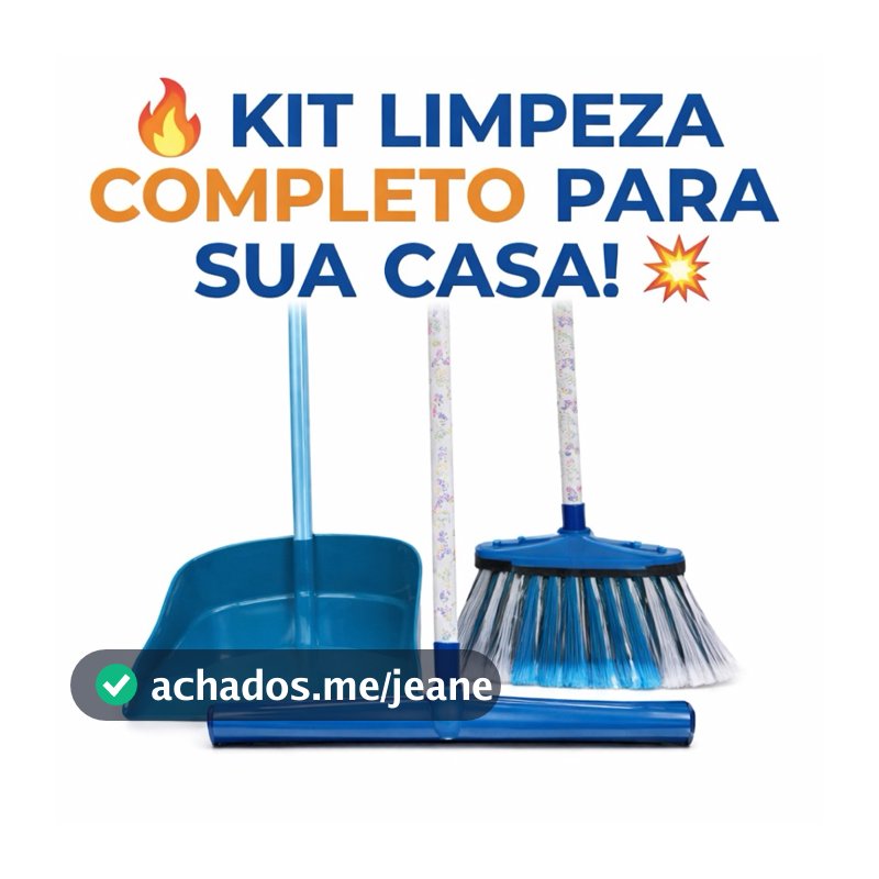 Kit Vassoura Rodo Duplo 40cm Pá de Lixo Sem Cabo Completo Reforçado Promoção