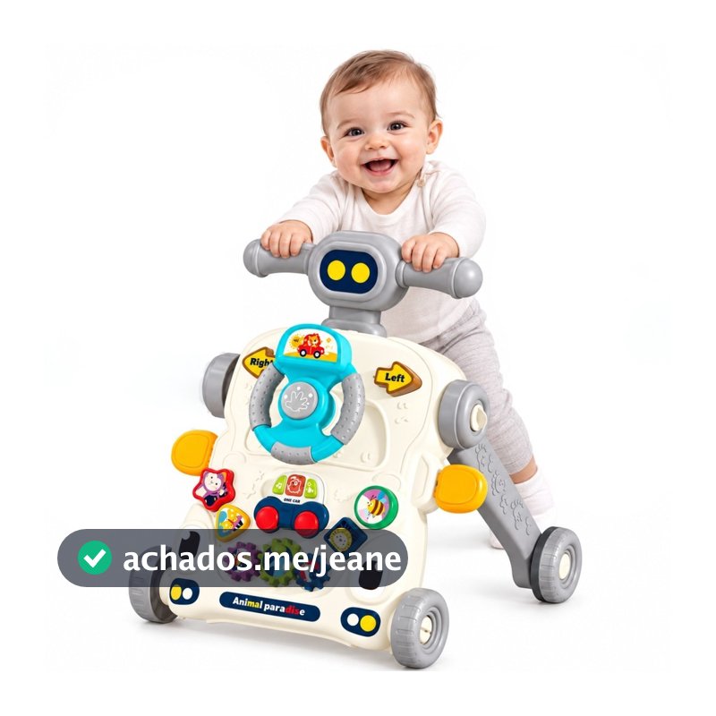 Andador de Bebê Educativo 3 em 1 Musical Atividades Infantil Didático Castela