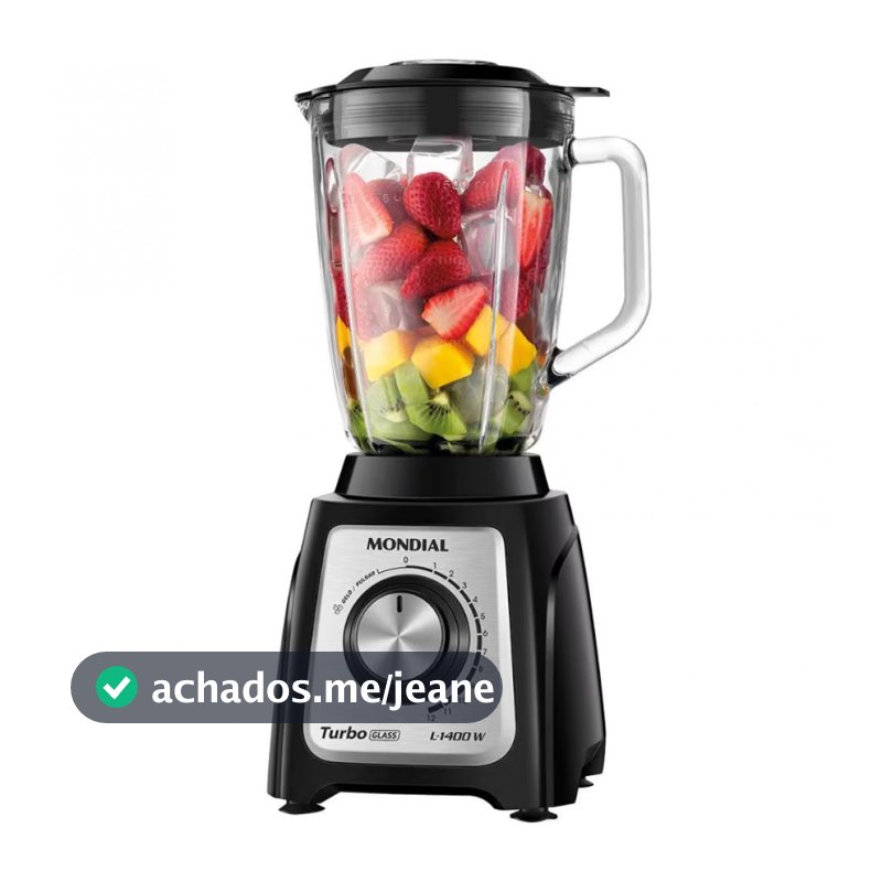 Liquidificador Turbo Glass L-1400 GI 1400W Jarra de Vidro Mondial
