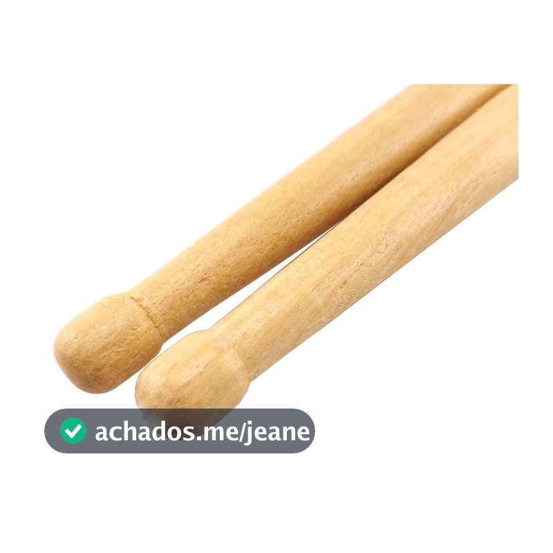Par de Baquetas Vanguarda Ponta de Madeira Oliva Bateria Percussão