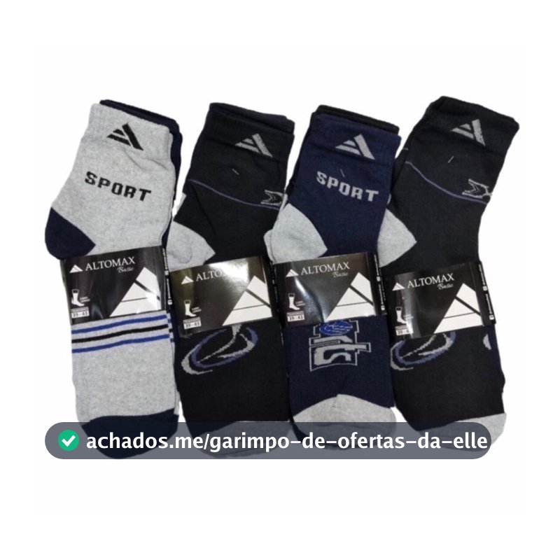 KITaté 24 PARES DE MEIAS MASCULINA CANO LONGO ALGODÃO ALTOMAX