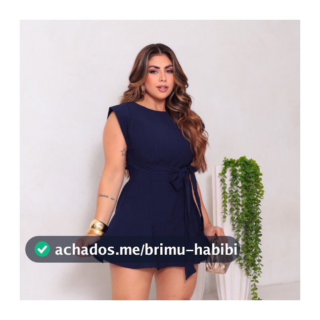 Macaquinho Feminino Short-saia Amarração Alfaiataria Marrant