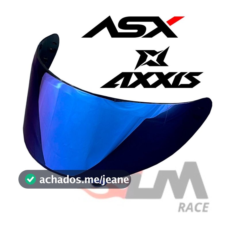 Viseira Capacete Asx Axxis Azul Eagle Draken City Segment V18b Nova Vmvision