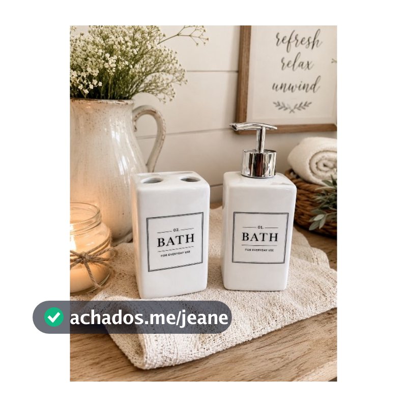 Kit banheiro porcelana Farmhouse | minimalista | moderno 2 peças