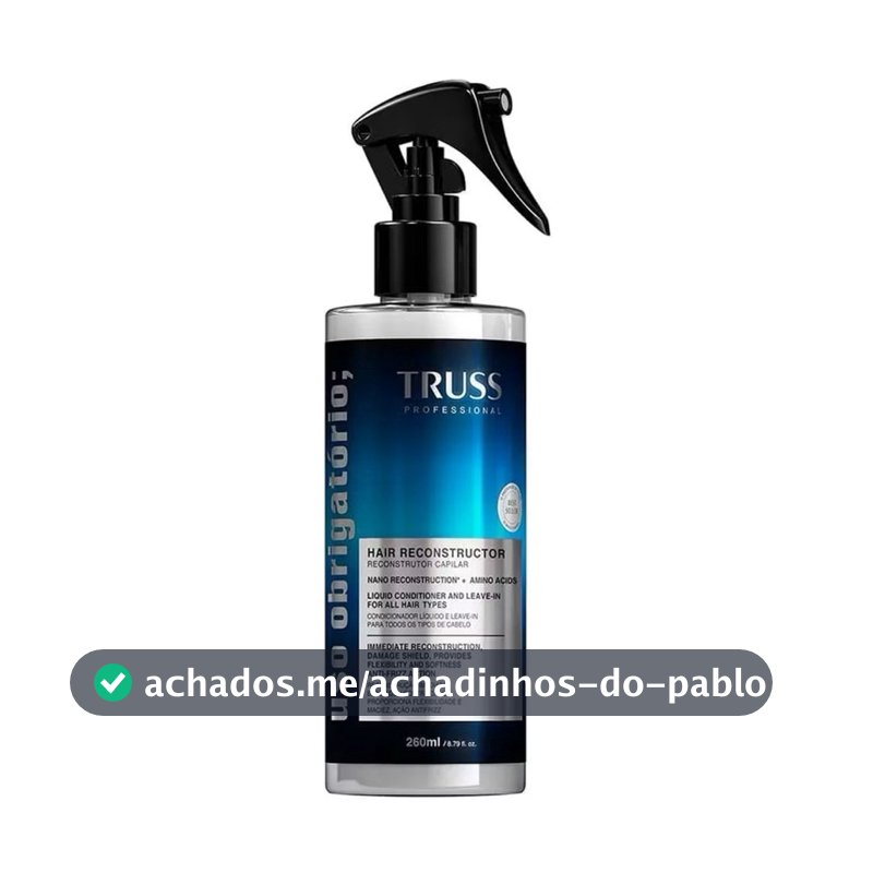 Truss Uso Obrigatório Leave-in Reconstrutor 260ml | Proteção Térmica, Brilho e Reparação Imediata