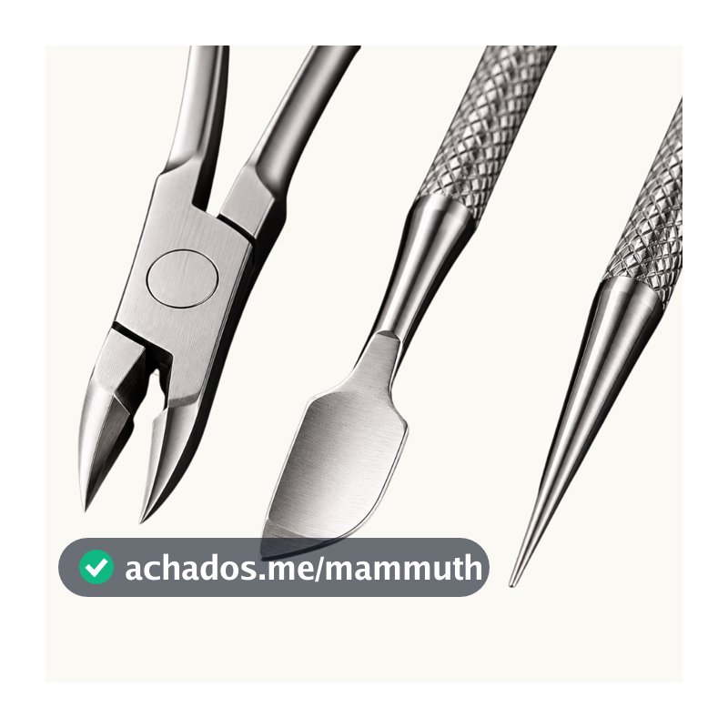 Kit Profissional Manicure - Alicate + Espátula + Palito Inox