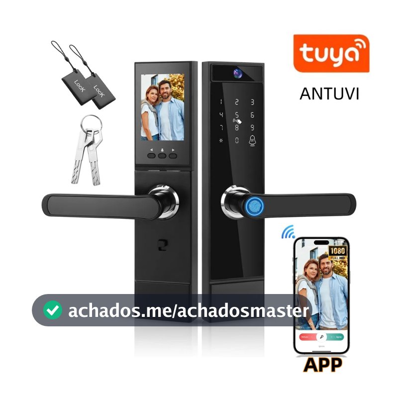 Fechadura Eletronica Digital Biometria Com Câmera+Wi-Fi Tuya