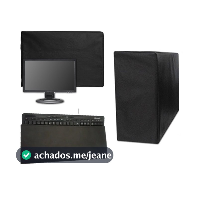Kit de Capa para CPU Teclado e Monitor 17 a 21 Polegadas Preto