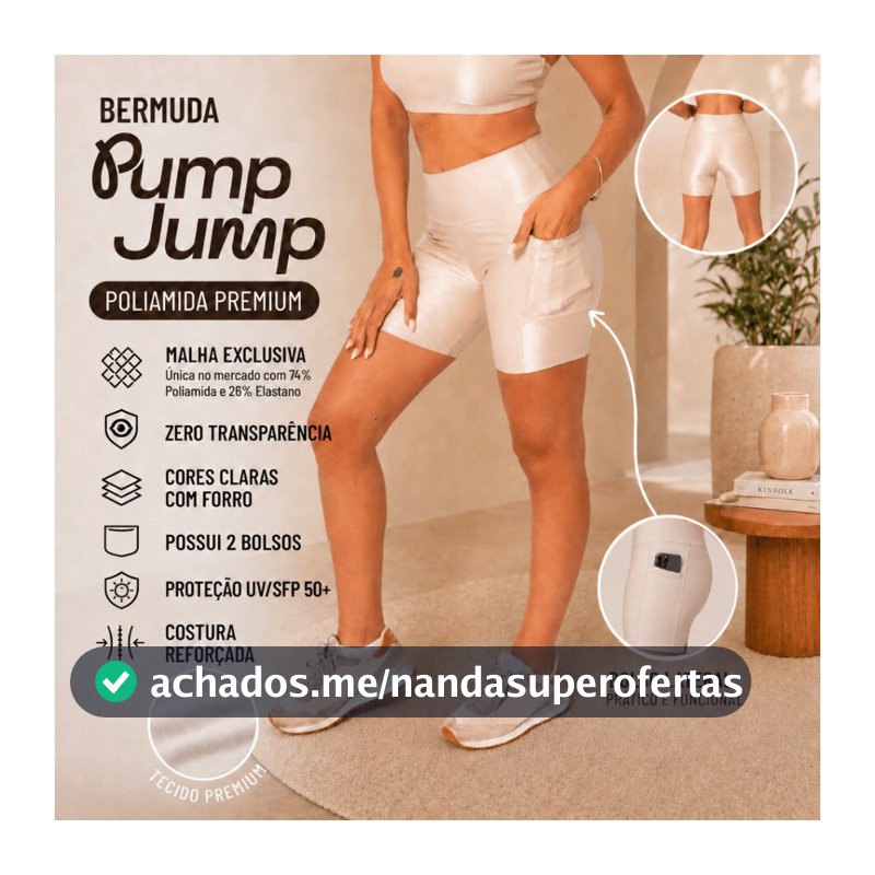 Bermuda Fitness Feminina Cintura Alta com Bolso Lateral Poliamida Micro Canelada Short Academia Meia Coxa
