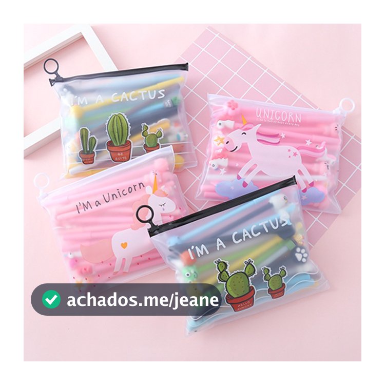 20 Necessaire Bolsinha Estampada e Impermeável Bolsa De Cosméticos Estojo Transparente