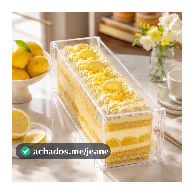 Formas Retangular Slice Cake em Acrílico Para Bolo 30x10x10 Confeitaria Fatias Perfeitas Molde