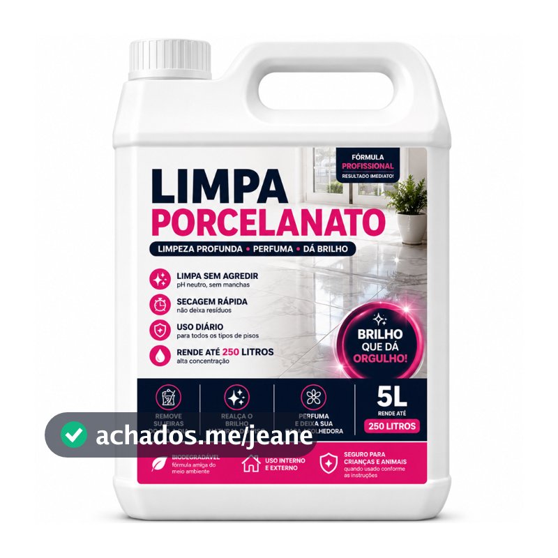 Limpa Porcelanato 5L Profissional Com Aroma Limpa Pisos Delicados Nao Mancha