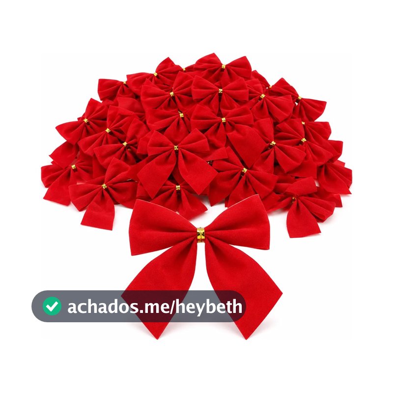 Laços Natalinos Vermelho Veludo Premium para Árvore de Natal Guirlanda Enfeites Decoração Festas KIT 12,24,36,48 PEÇAS