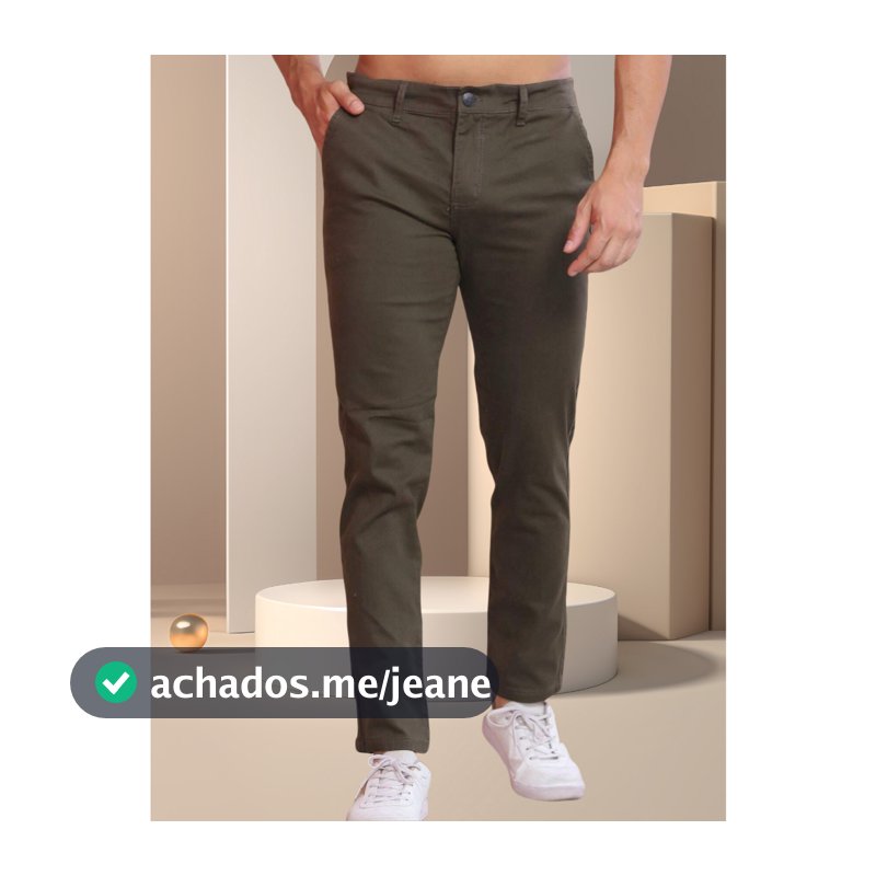 Calça Sarja Bolso Faca Masculina Slim Fit Varias cores-tomada de fábrica
