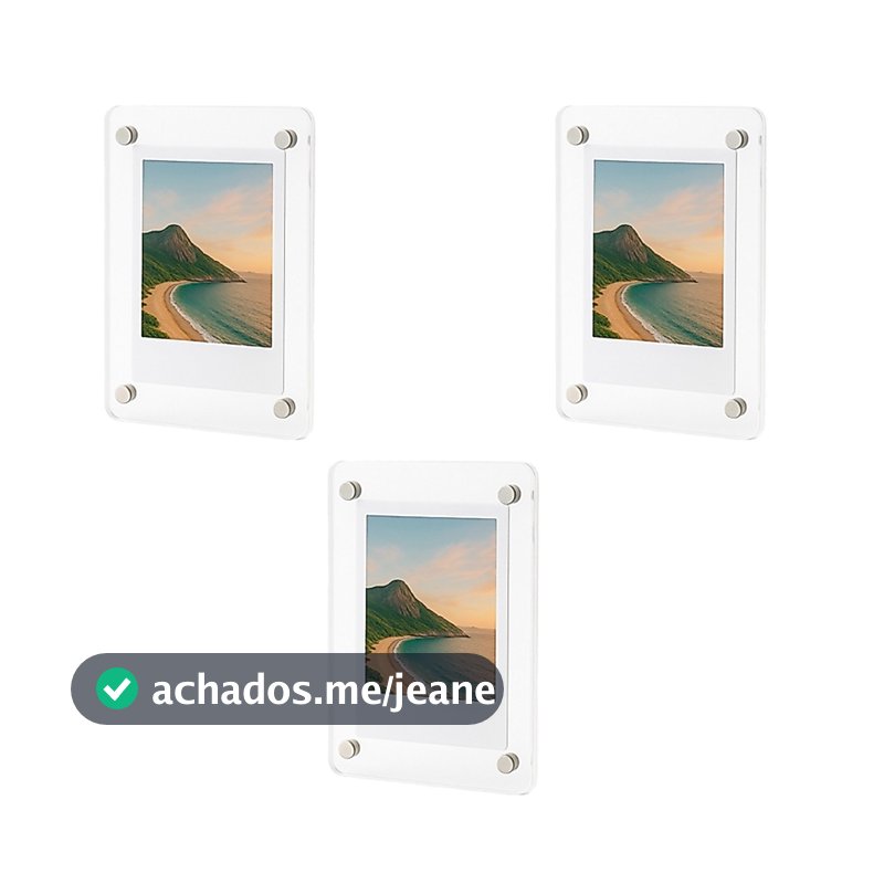 Porta Retrato Polaroid Instax Mini Acrílico Magnético Transparente Decorativo Resistente