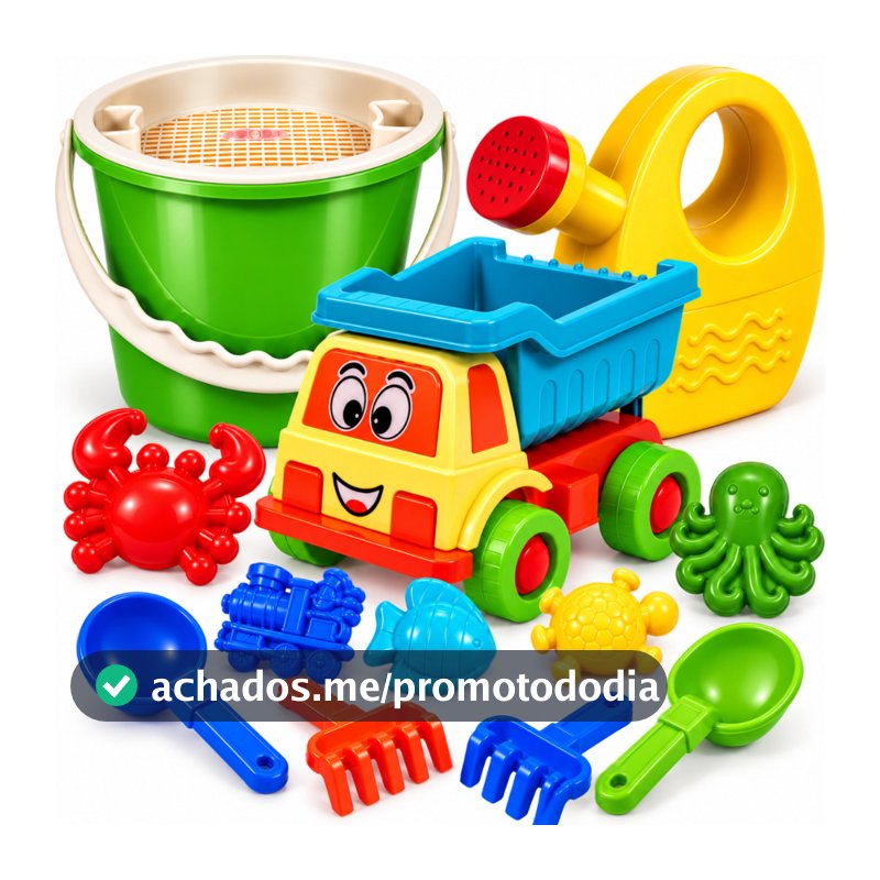 Kit Brinquedo de Praia Infantil Baldinho Areia Regador Pazinha Verão Castelinho